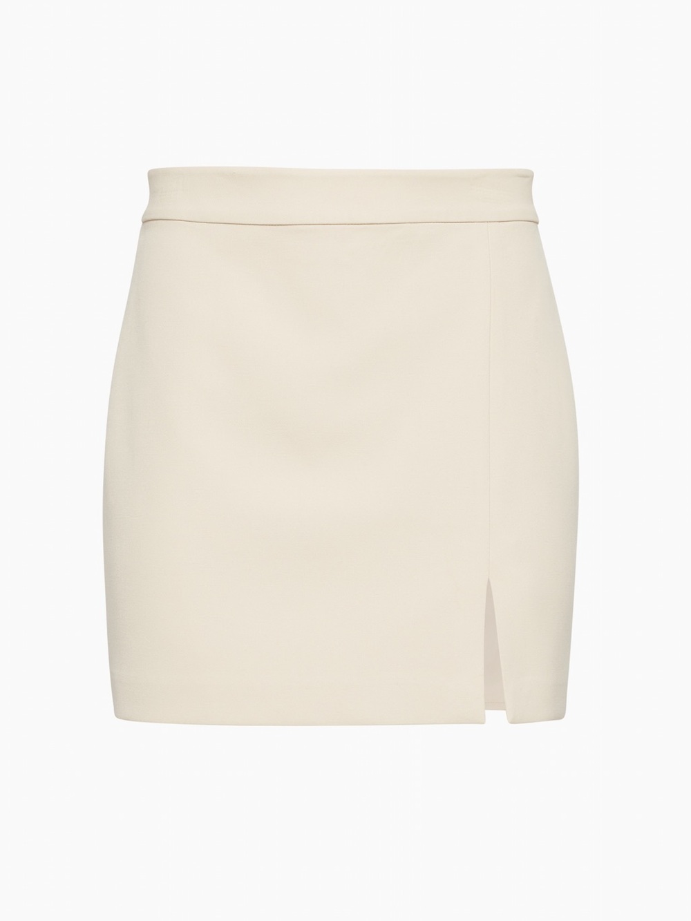 Wilfred Cream Mini Skirt with Subtle Side Slit (Patio Skirt)